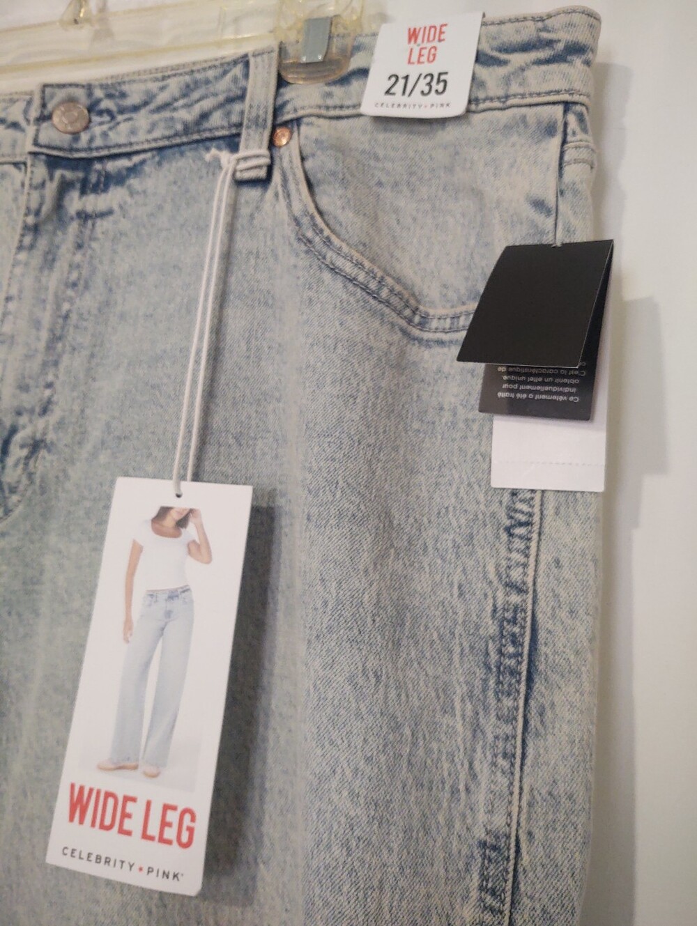 Celebrity Pink Wide Leg Light Wash Jeans | Waist 42 NWT - Picture 3 of 10